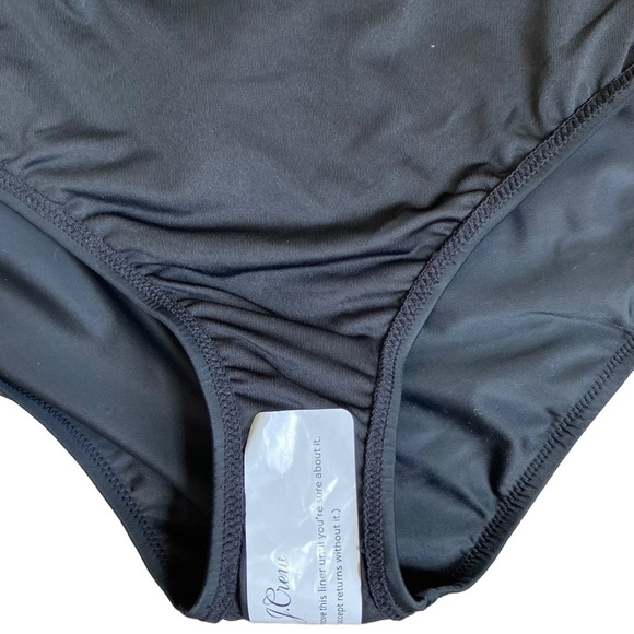 NWT J.Crew Draped Blouson One Piece Swimsuit Strapless Black Plus Size Sz 22 - Picture 13 of 16